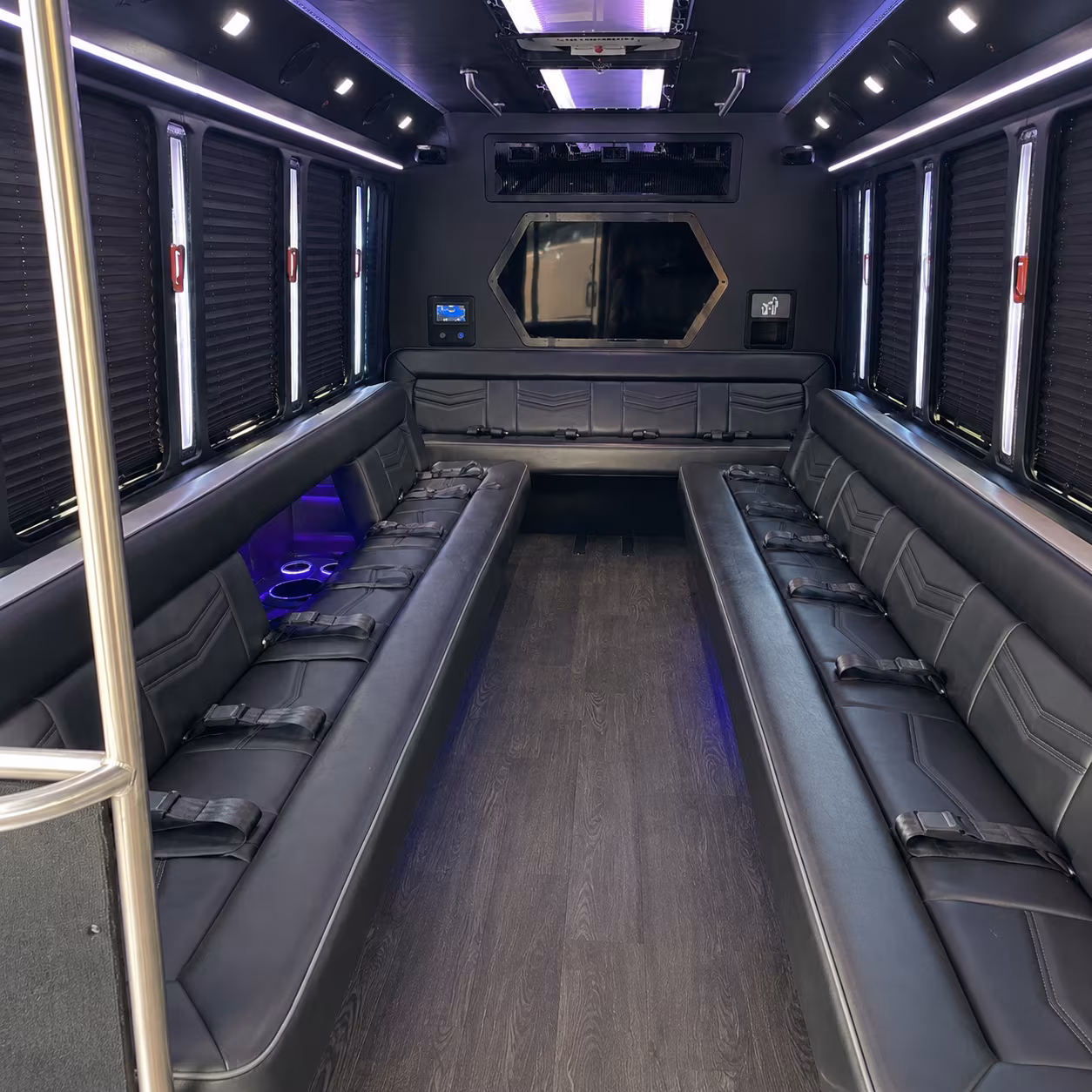 hackensack 18 passenger party bus interior