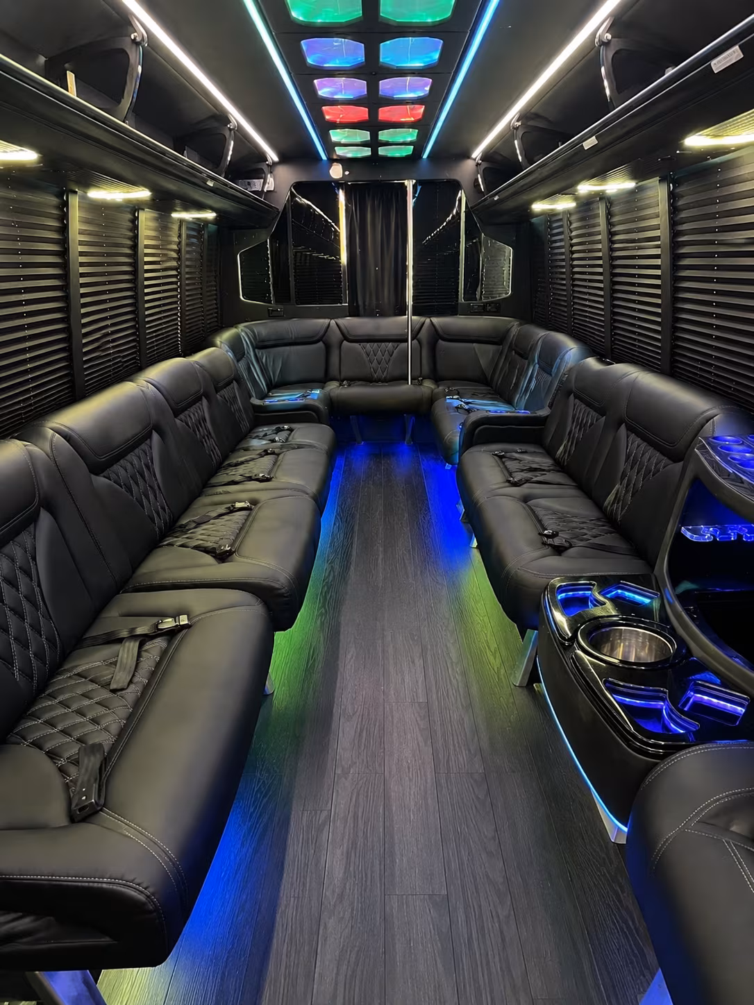 hackensack 20 passenger party bus interior