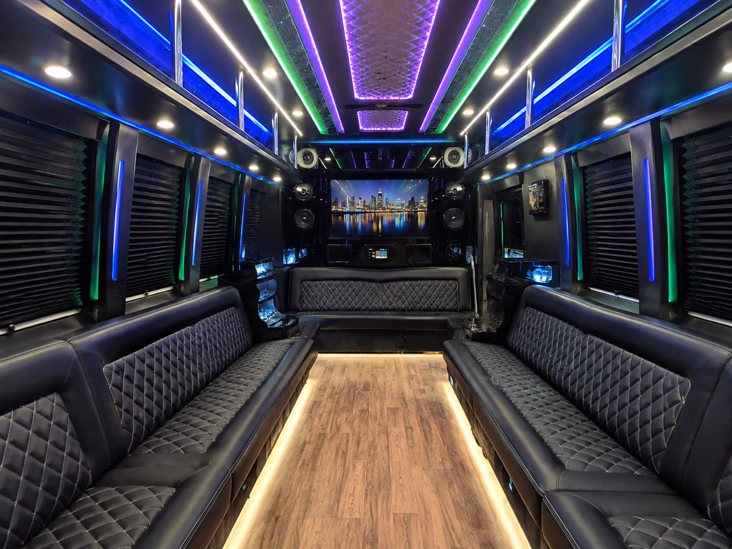 hackensack 25 passenger party bus interior