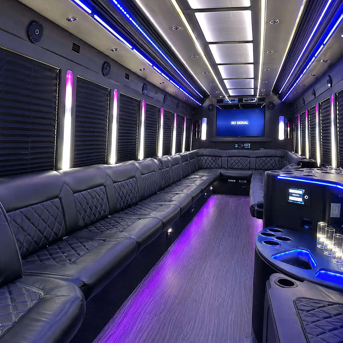 hackensack 30 passenger party bus inside