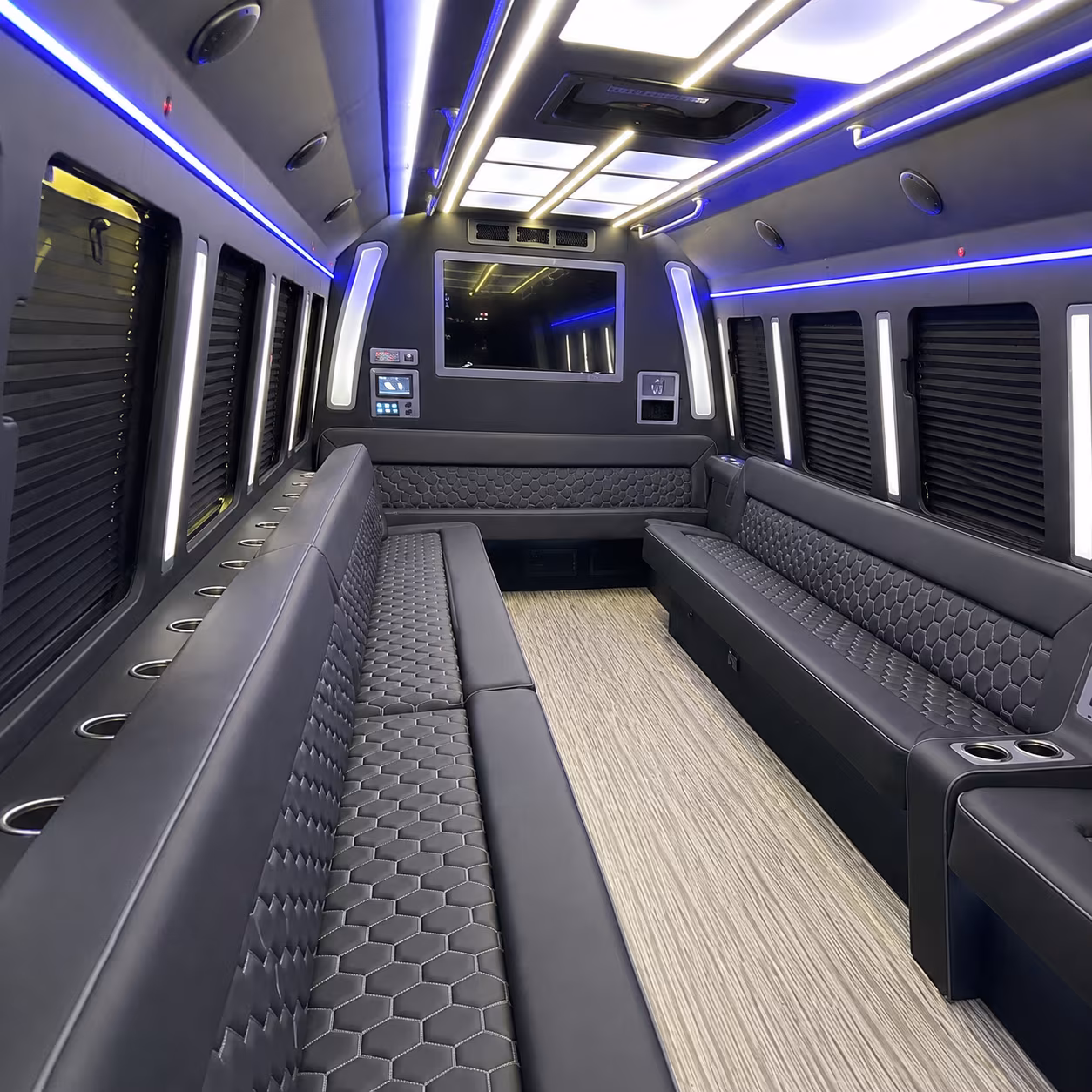 hackensack 40 passenger party bus inside