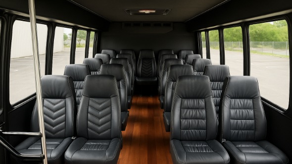 Interior of Charter Bus Company Hackensack's 30 Passenger Minibus in Hackensack
