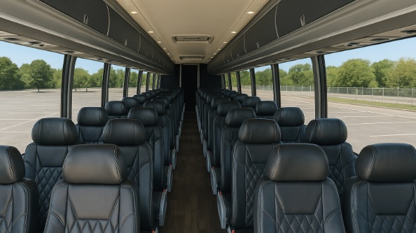 Interior of Charter Bus Company Hackensack's 50 Passenger Charter Bus in Hackensack