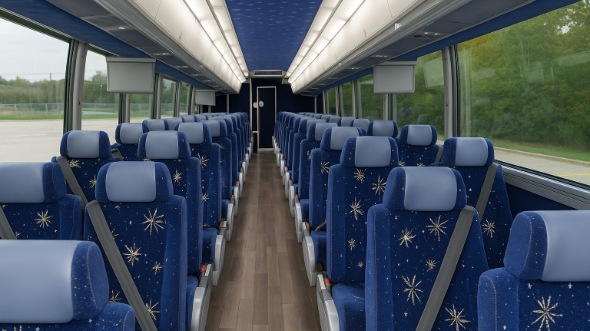 Interior of Charter Bus Company Hackensack's 54 Passenger Charter Bus in Hackensack