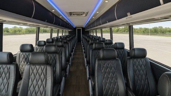 Interior of Charter Bus Company Hackensack's 56 Passenger Charter Bus in Hackensack