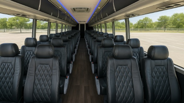 hackensack 55 passenger charter bus inside