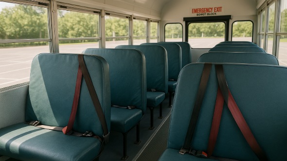 Interior of Charter Bus Company Hackensack's School Bus in Hackensack