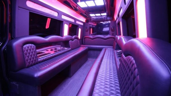 Interior of Charter Bus Company Hackensack's Sprinter Limo in Hackensack