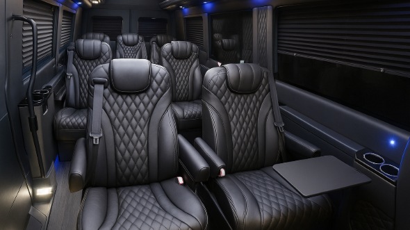 Interior of Charter Bus Company Hackensack's Sprinter Van Rental With Driver in Hackensack